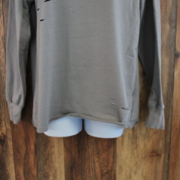Women's Gray "cut/slit" Sweatshirt Top Blouse Small - Picture 3 of 4